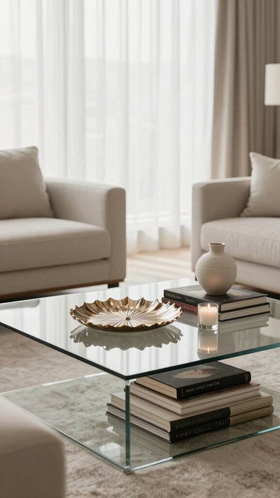 layered books and tray