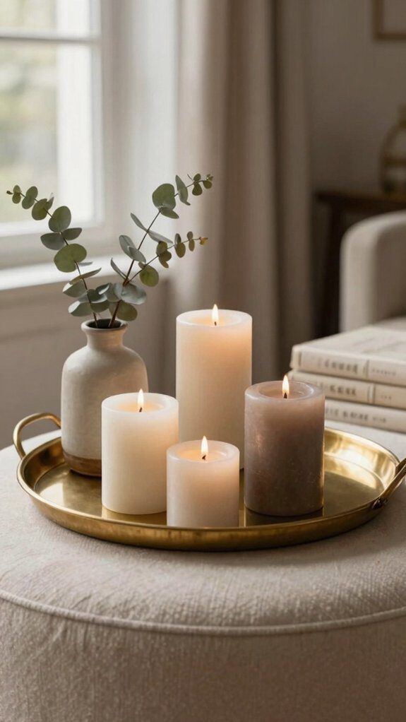 layered neutral candle cluster