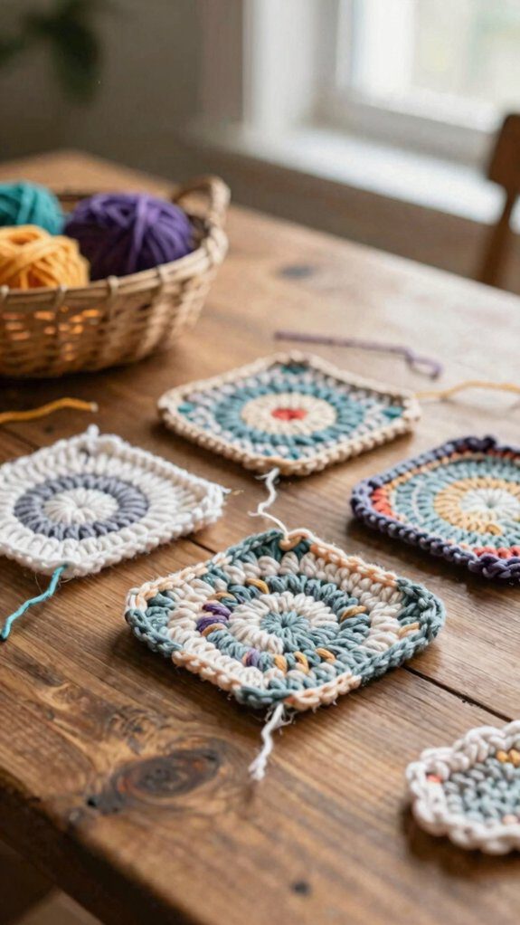 leftover yarn crochet coasters
