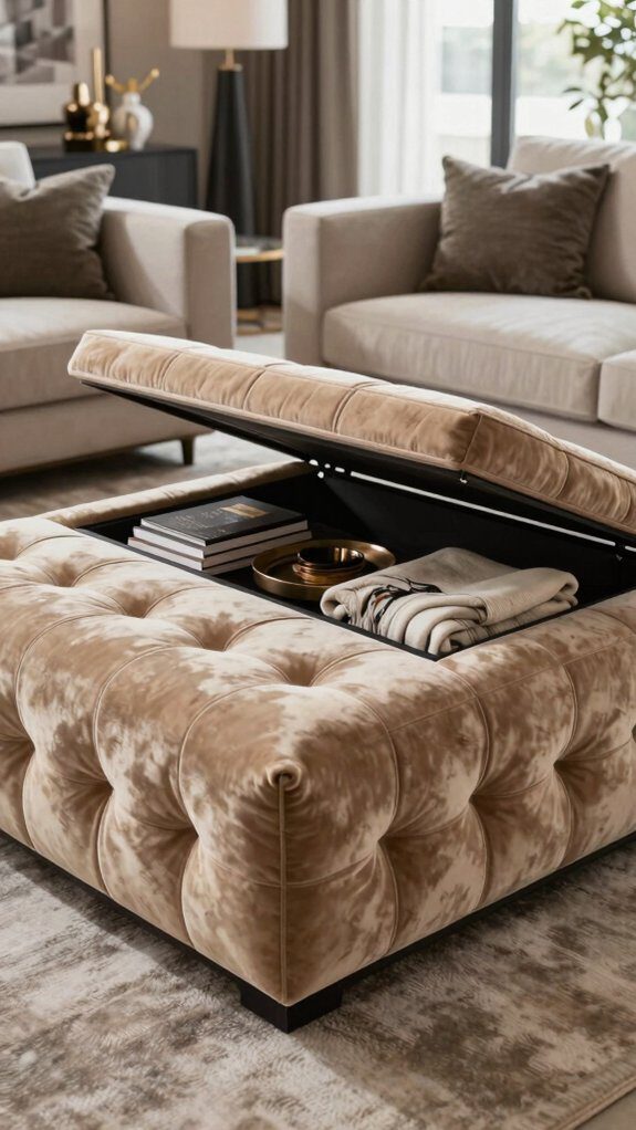 12 Ottoman Coffee Table Ideas That Are Stylish and Functional 13 lift top ottoman with storage