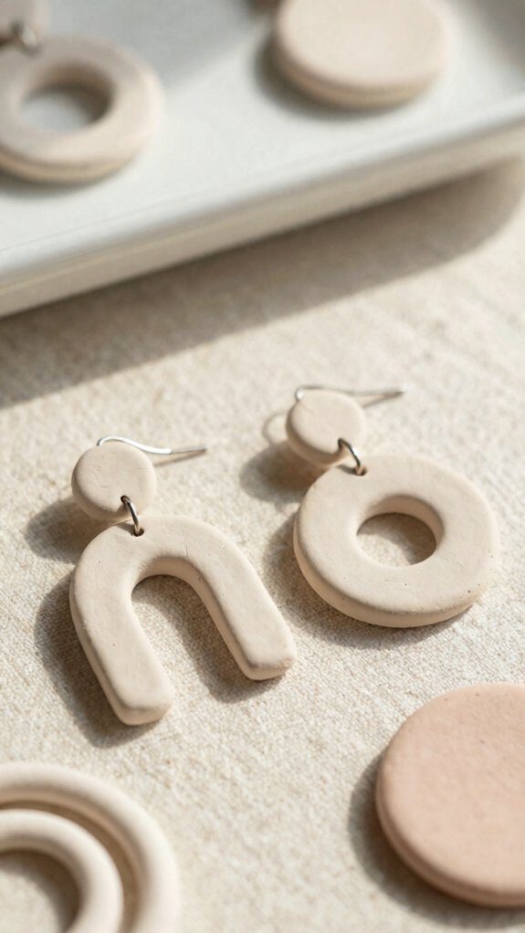 lightweight air dry clay earrings