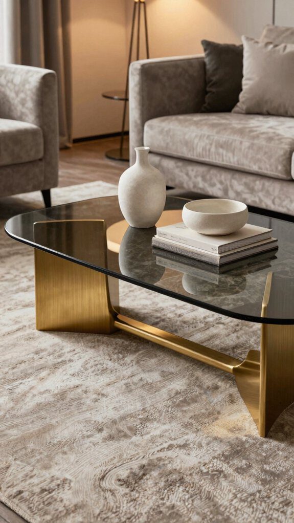 low profile marble look swivel table