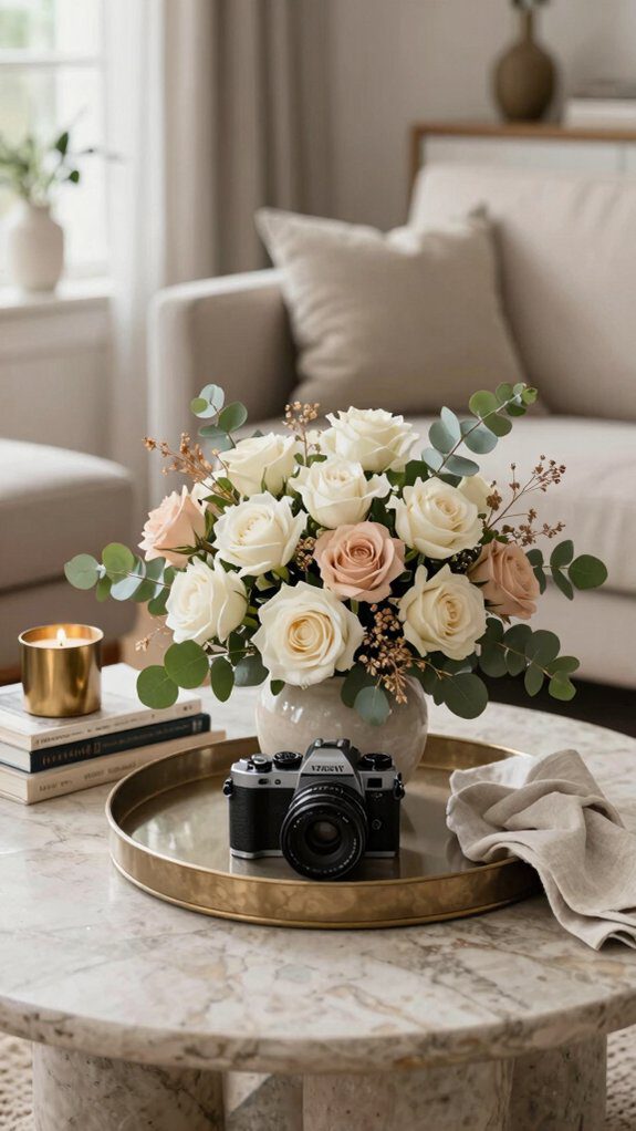 low vase eucalyptus accent