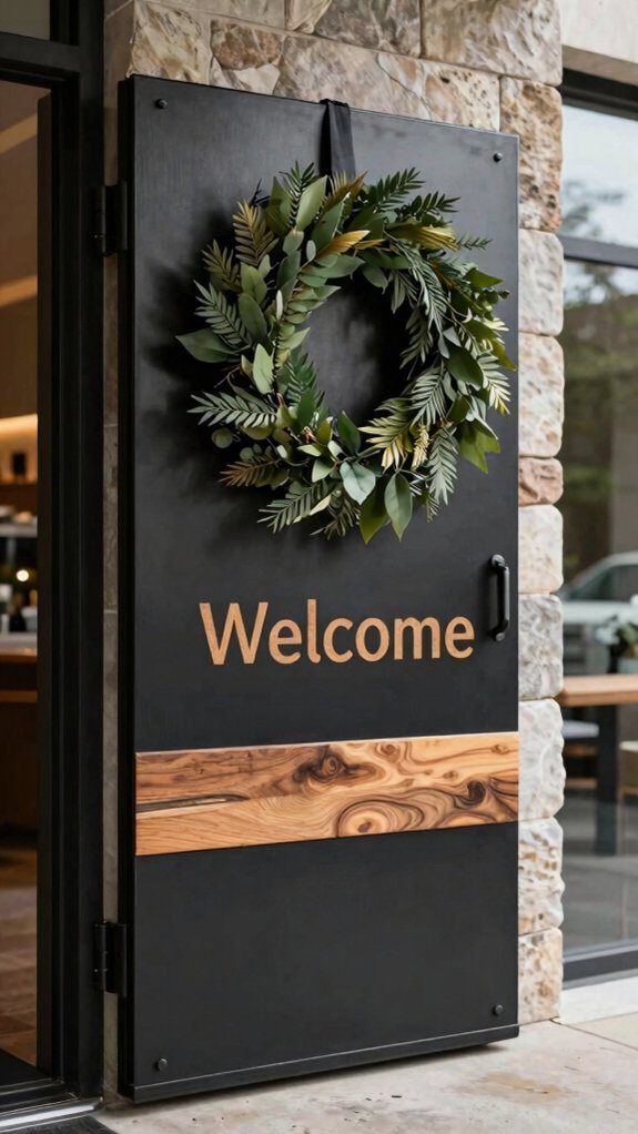 matte black industrial welcome sign