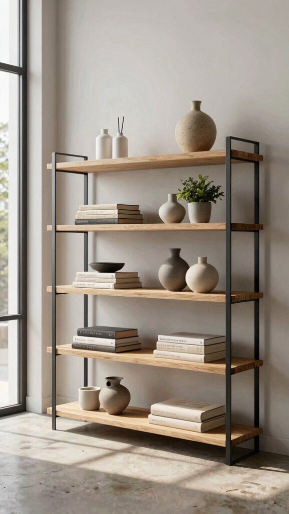 13 DIY Bookshelf Ideas for Living Rooms That Are Stylish and Functional 8 matte built in minimalist shelving