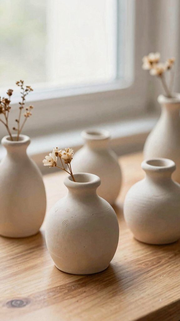 mini air dry clay magnet vase