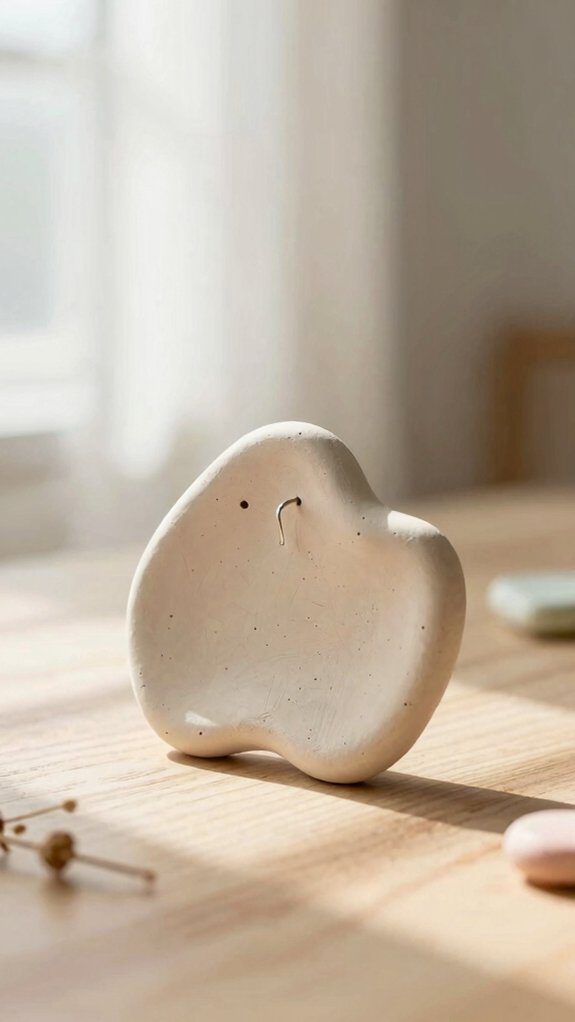 minimal air dry clay earring holder