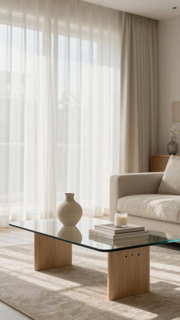 minimal glass table styling