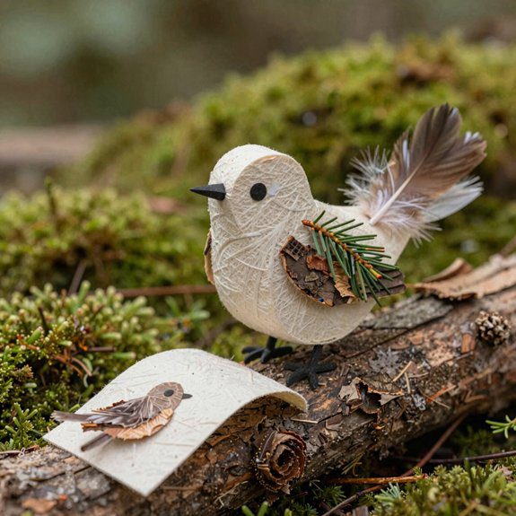 nature inspired leafy toilet roll bird