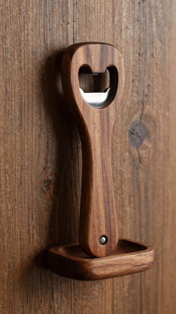 oak wall mounted bottle opener