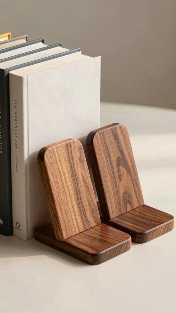 oak walnut maple rabbeted bookends