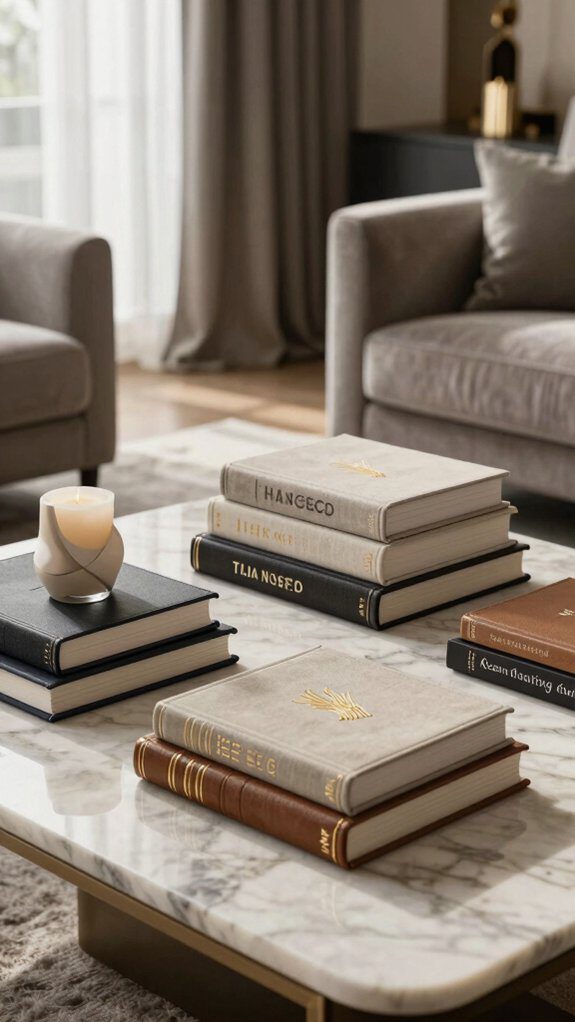 oversized curated coffee table books