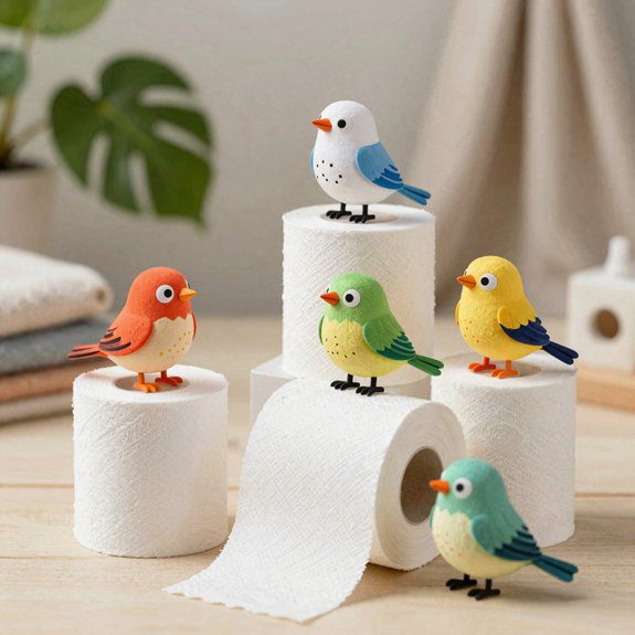 playful toilet roll bird eyes