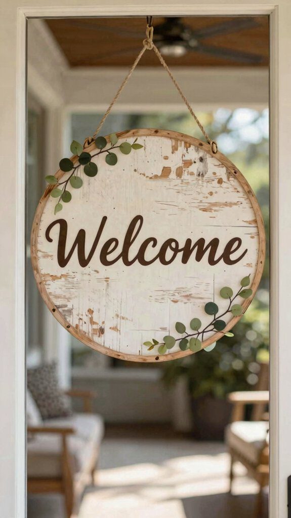 polished round front door welcome