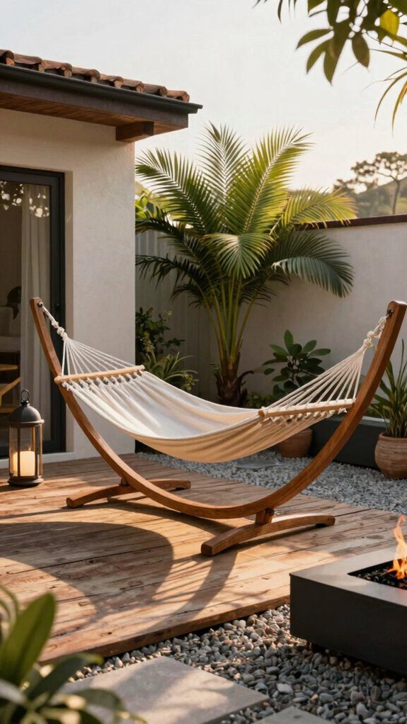 portable freestanding hammock setup