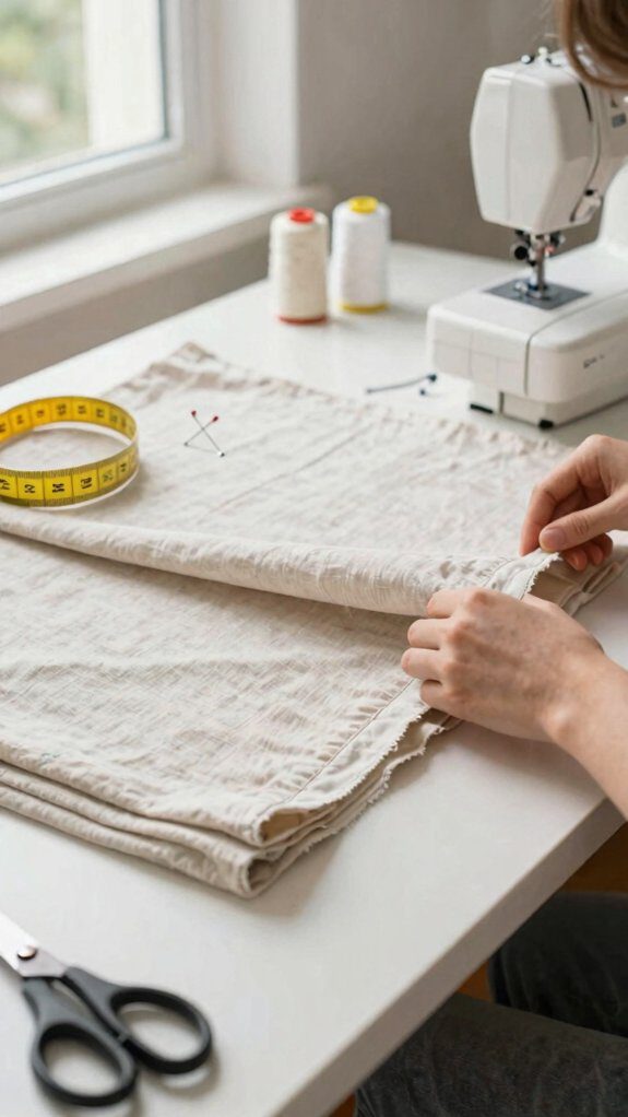 press sew pocket hemmed finish