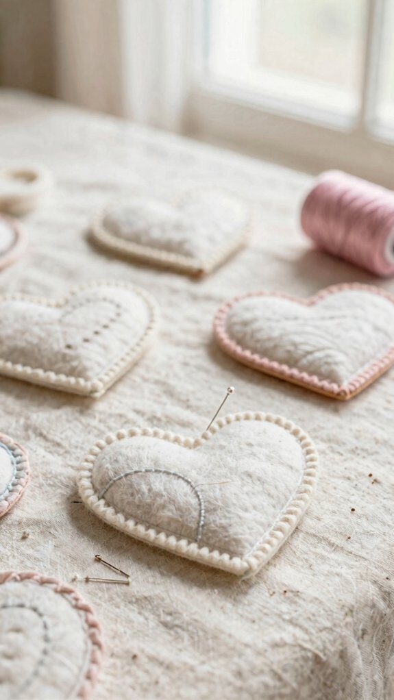 quilted scrap heart coaster