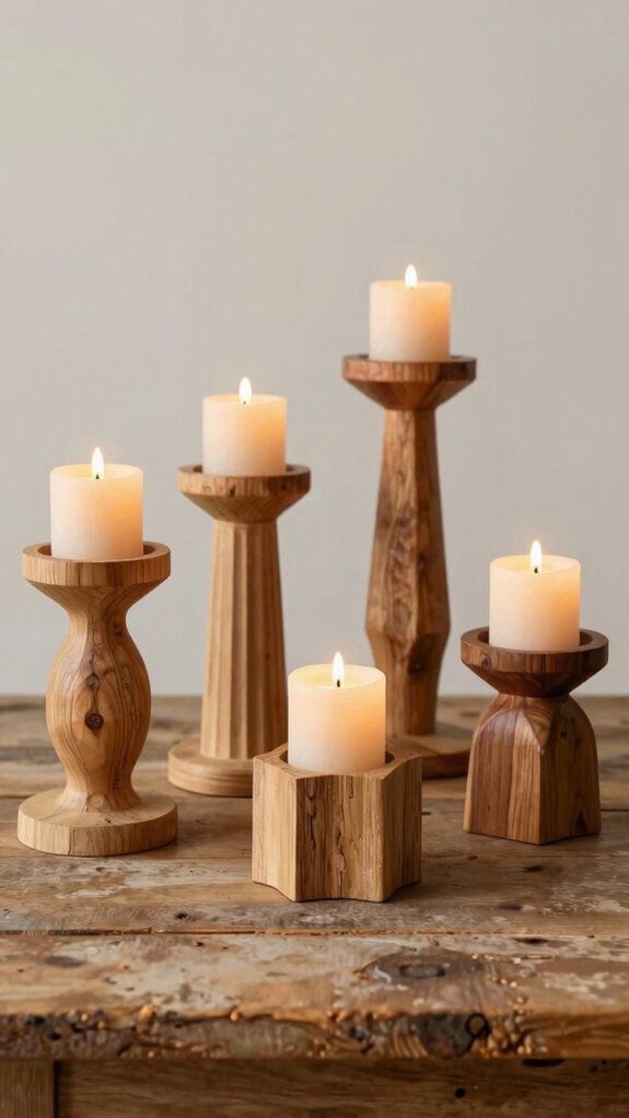 reclaimed pine rustic candleholders