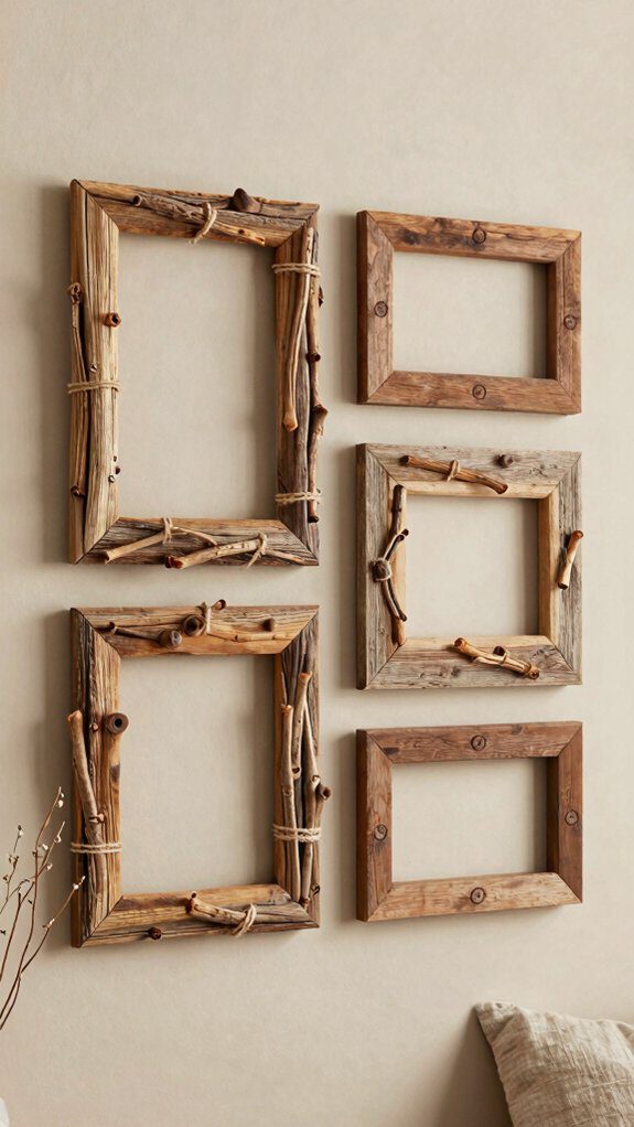 reclaimed twig yardstick frame