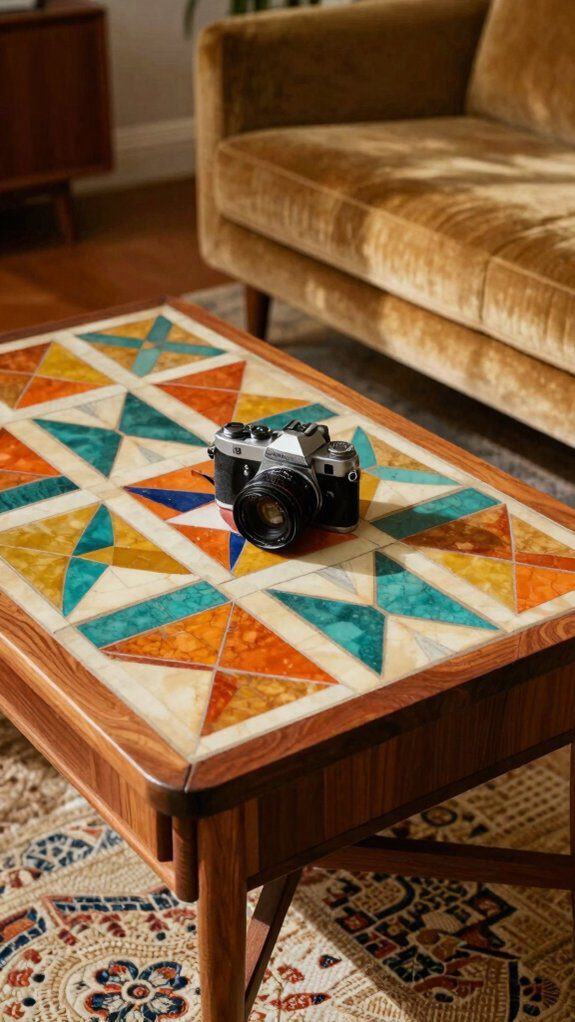 retro avocado mustard mosaic