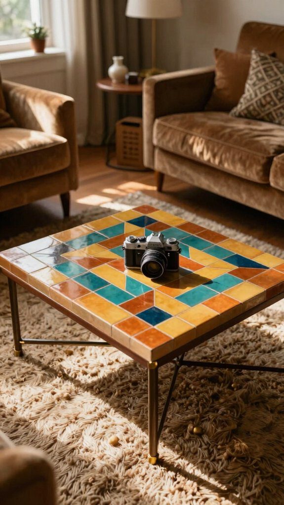 retro ceramic tile coffee table