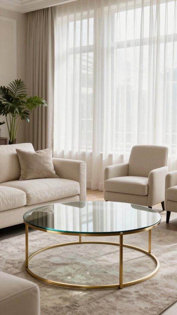 round tempered glass coffee table