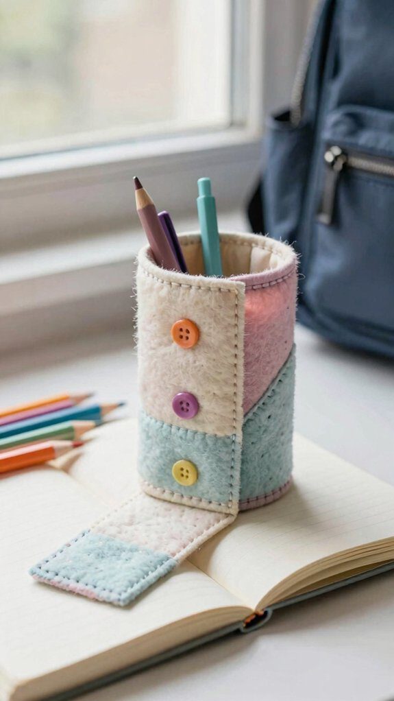 scrap fabric pen bookmark