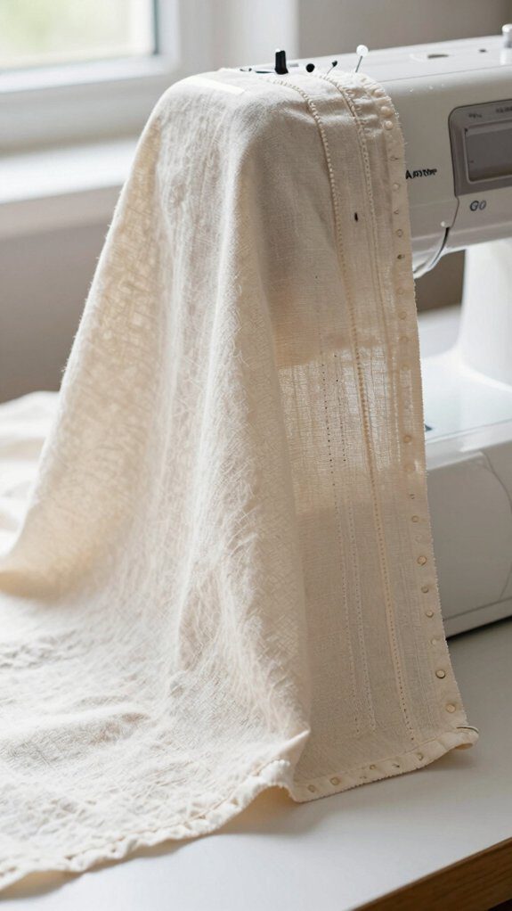 sewn side seams boxed corners