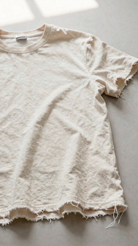 shredded sleeves frayed hem