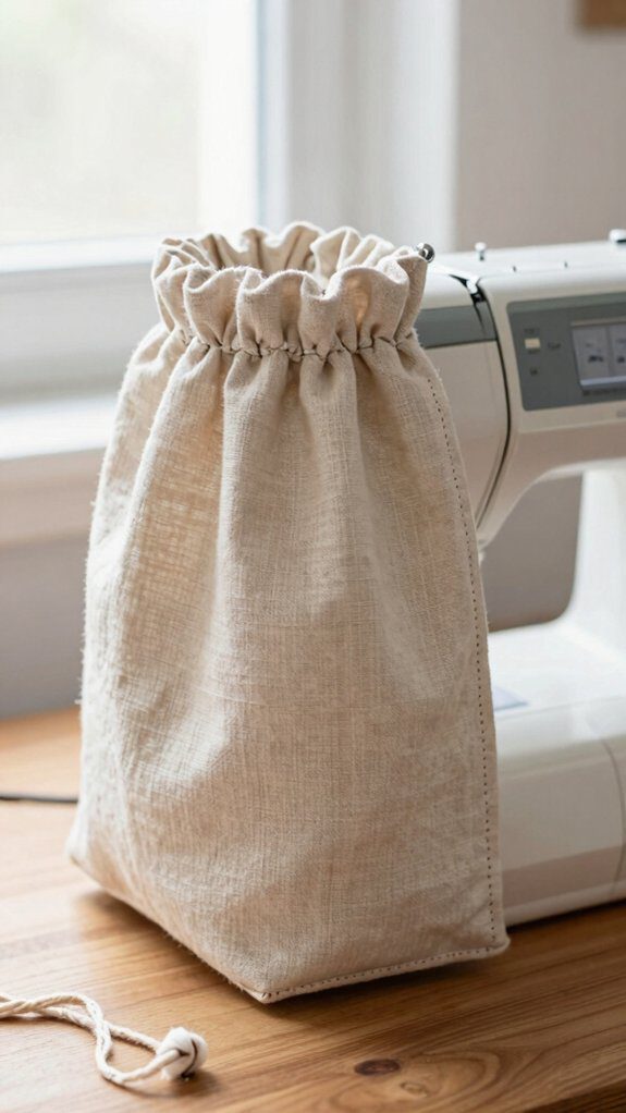 simple gathered drawstring machine cover