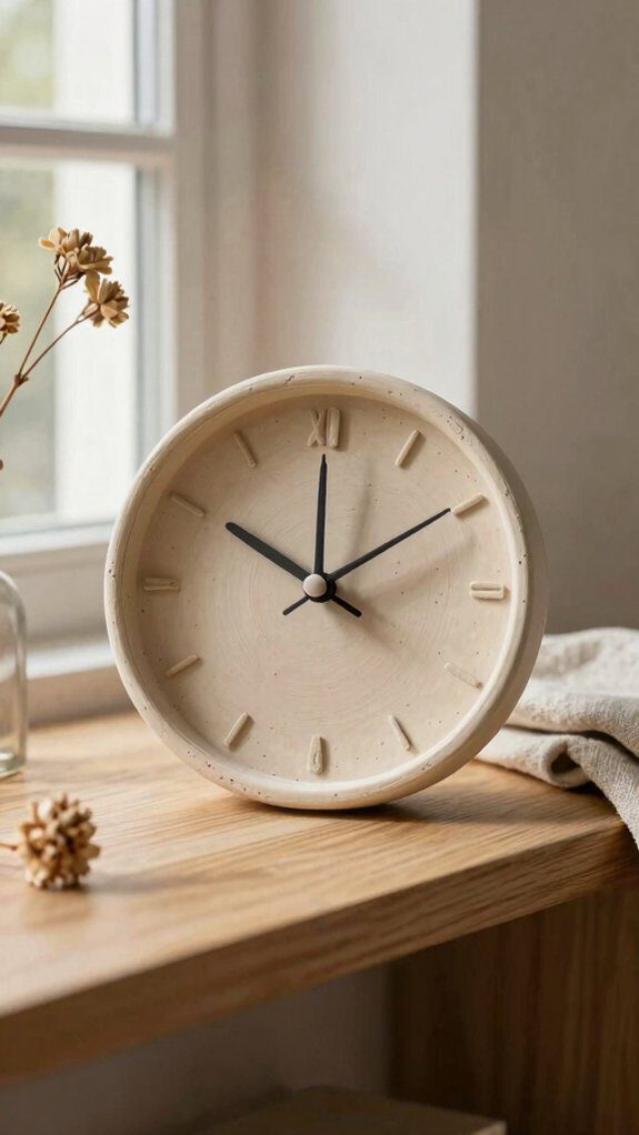 simple handmade air dry clock