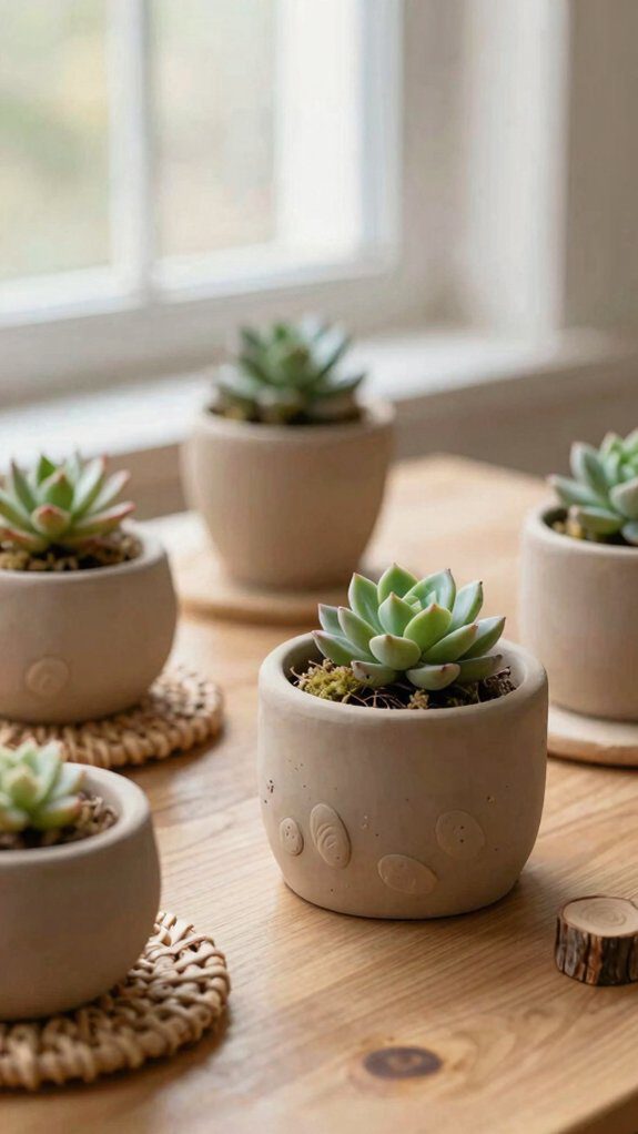small handmade air dry planters
