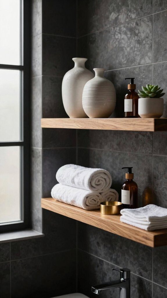 spa like organized bathroom storage