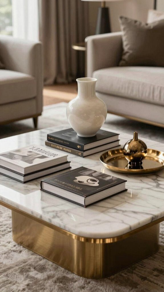 stacked books minimalist decor