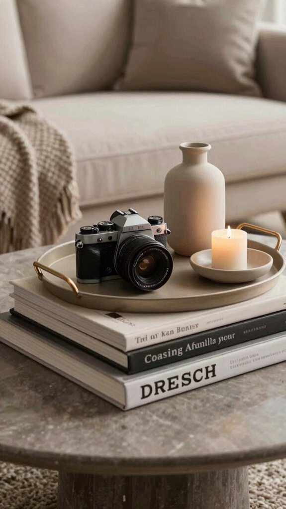 stacked thrifted coffee books