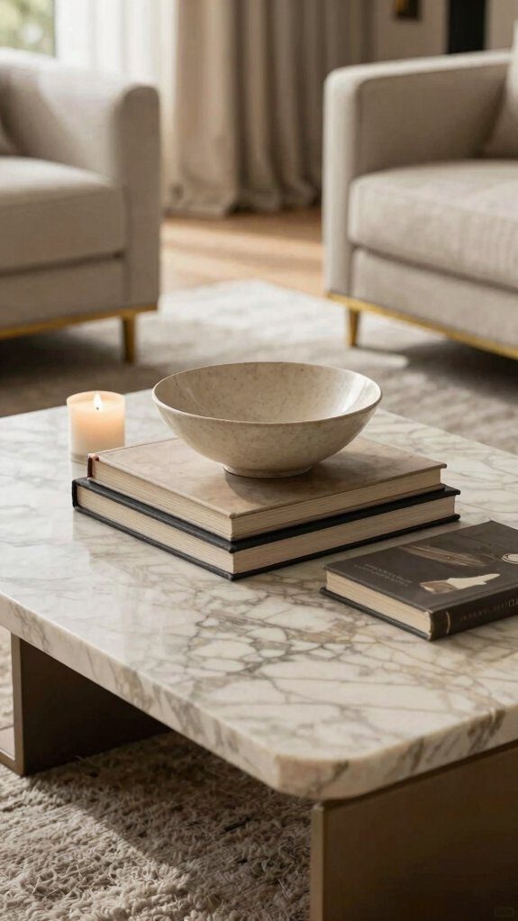 14 Coffee Table Decor Ideas for a Stylish Living Room Setup 2 stacked vintage books styling