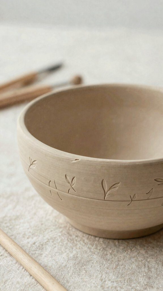 stamped air dry textured bowl