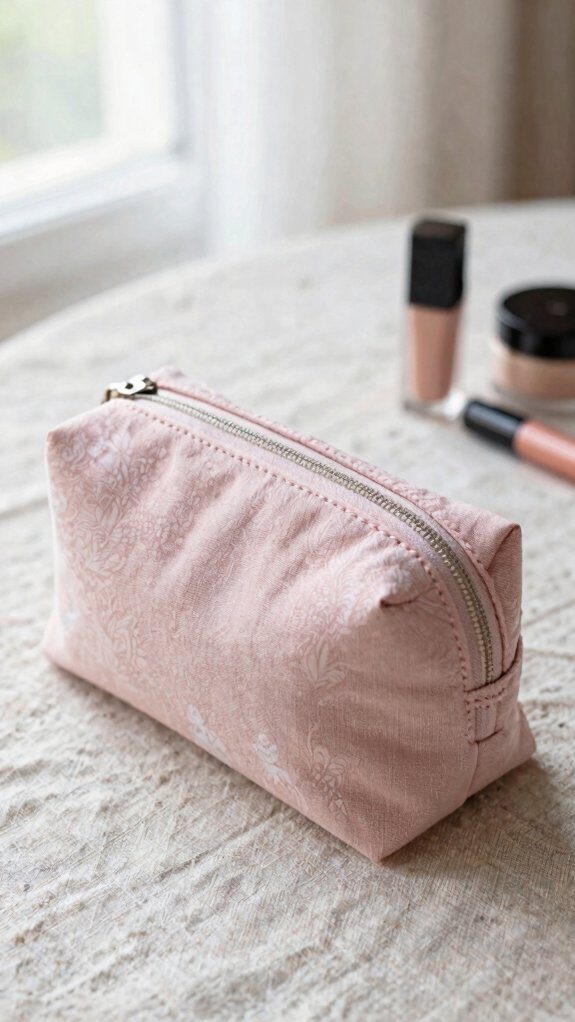 sturdy boxy waterproof makeup pouch