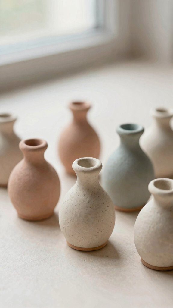 tiny air dry clay magnet vases