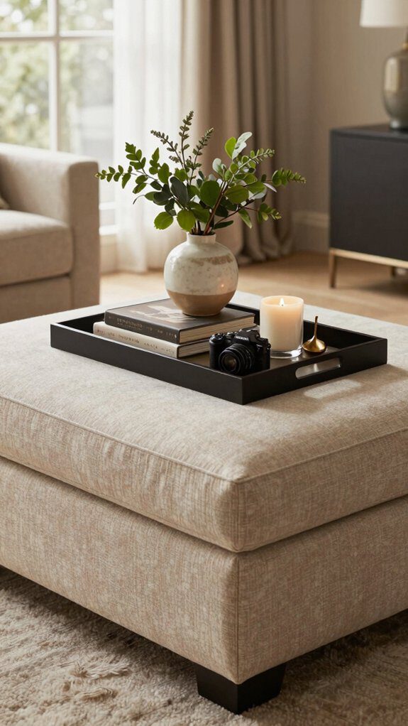 12 Ottoman Coffee Table Ideas That Are Stylish and Functional 2 tray smaller than ottoman