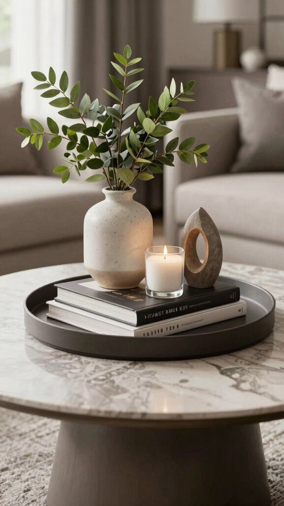 tray styled layered living centerpiece