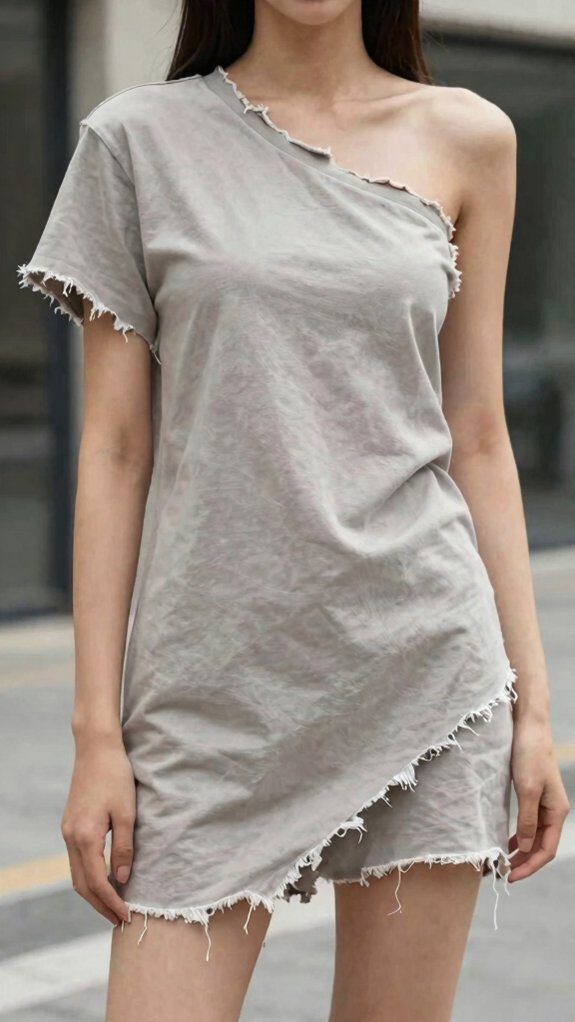 turned tee into one shoulder