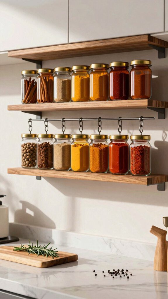 13 Spice Rack Ideas to Organize Your Kitchen Beautifully 13 under shelf spice jar organizer