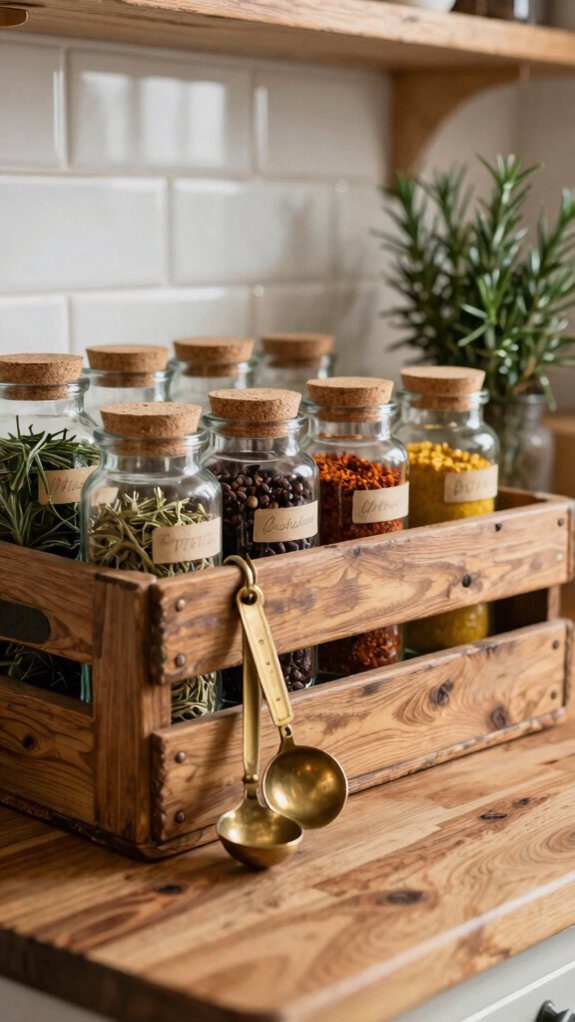 13 Spice Rack Ideas to Organize Your Kitchen Beautifully 12 vintage crate spice organizer