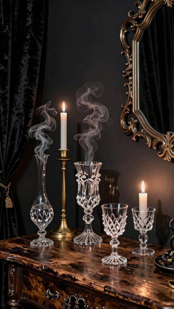 vintage tray crystal vignette