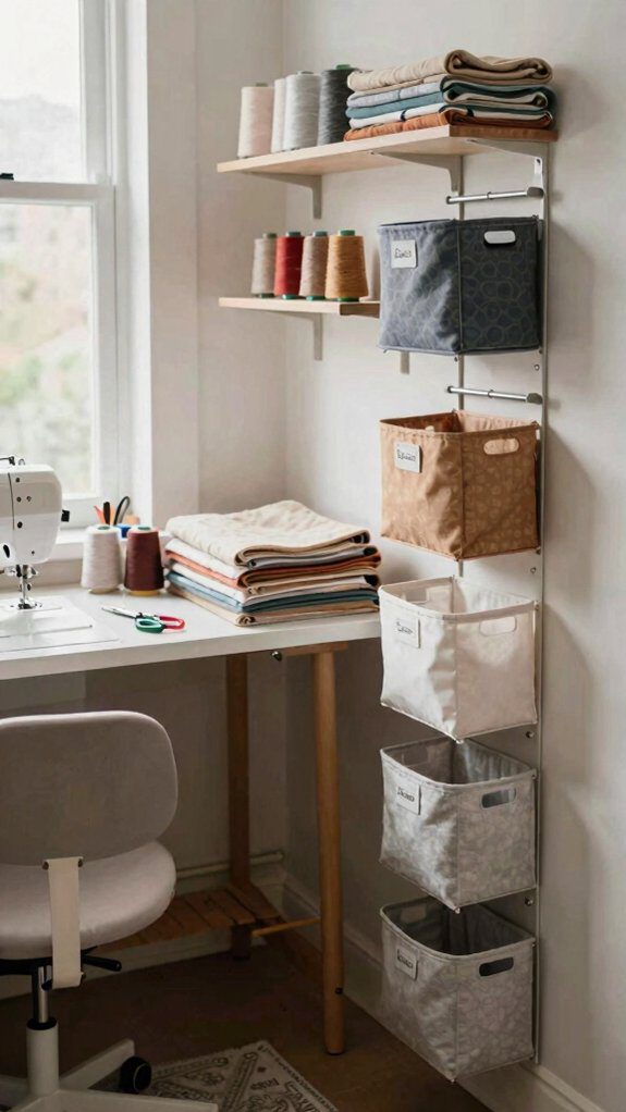 wall mounted sewing storage solutions