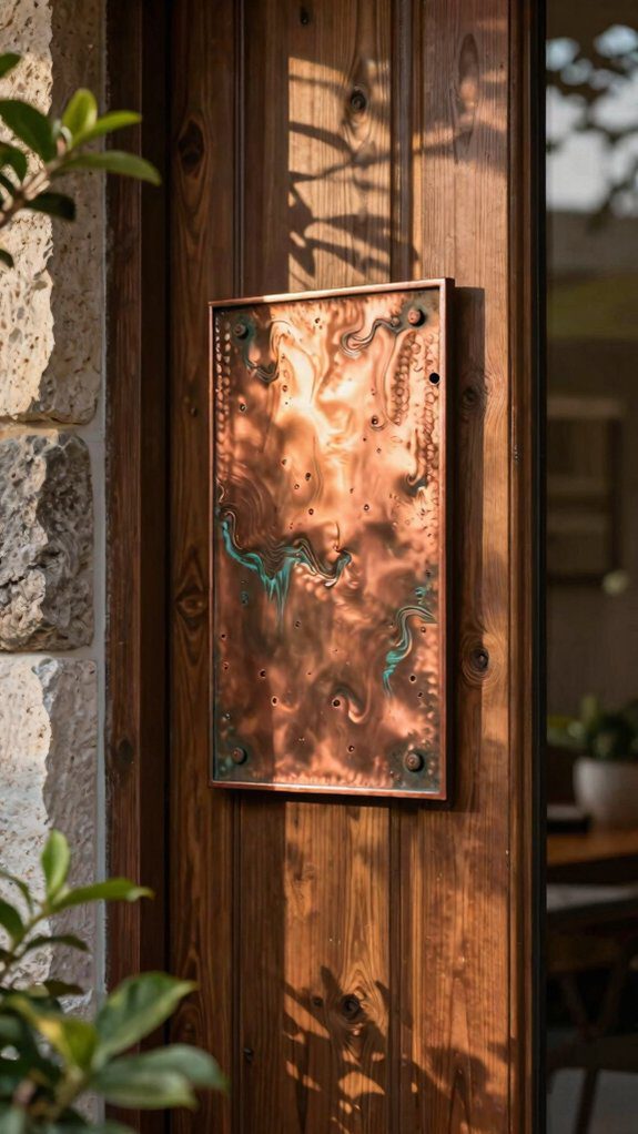 warm patina copper entrysign