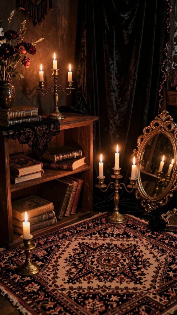 warm thrifted candle vignette