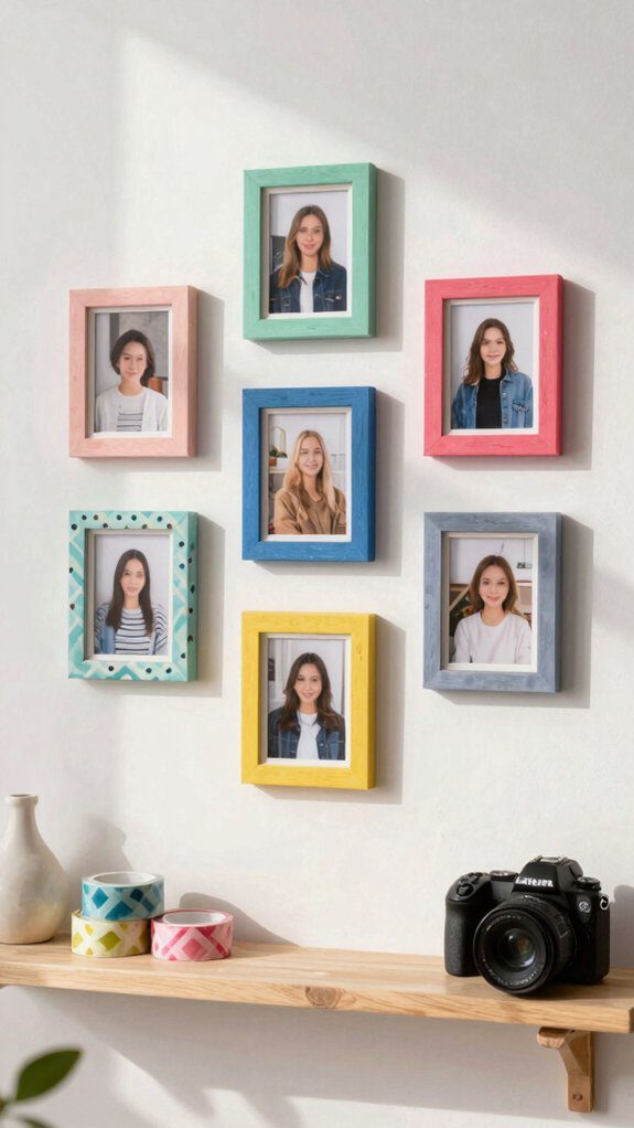 washi tape wall photoframes
