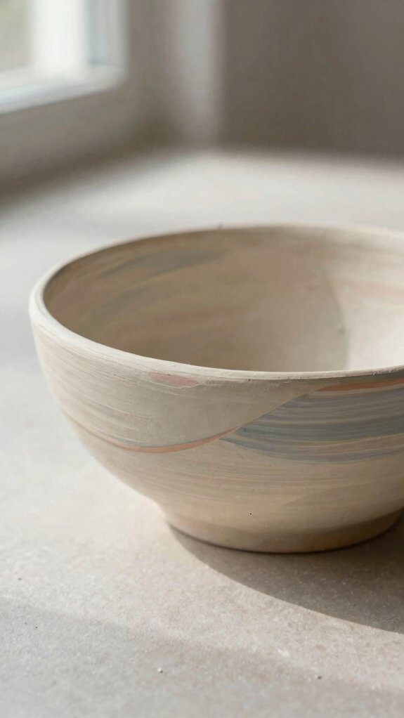 wavy painted air dry bowl